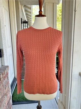 Vintage Silk Women's Coral Cable knit Sweater